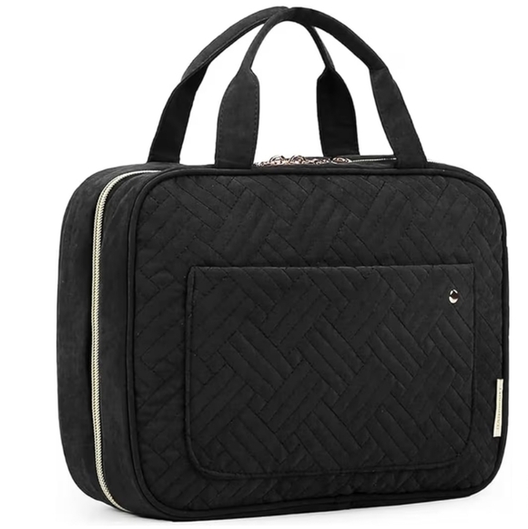 Bagsmart Handbags - Bagsmart Black Quilted Cosmetic Toiletry Bag